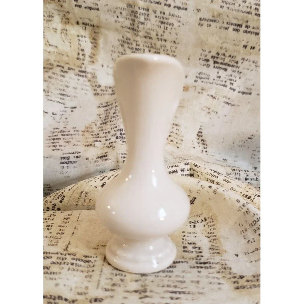 Artsy, Cottagecore, - Vintage Miniature White Water Pitcher w/ Delicate Patterns